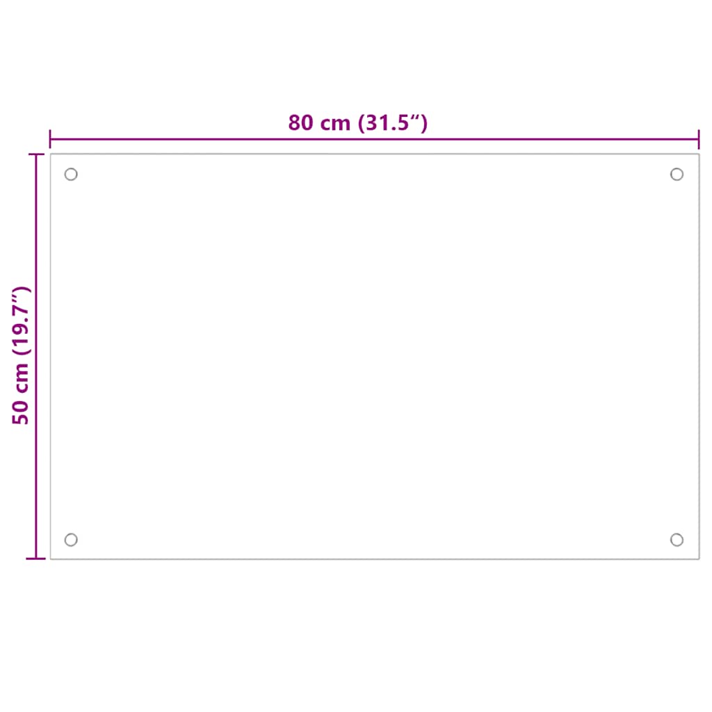 Kitchen Backsplashes 2 pcs White 80x50 cm Tempered Glass